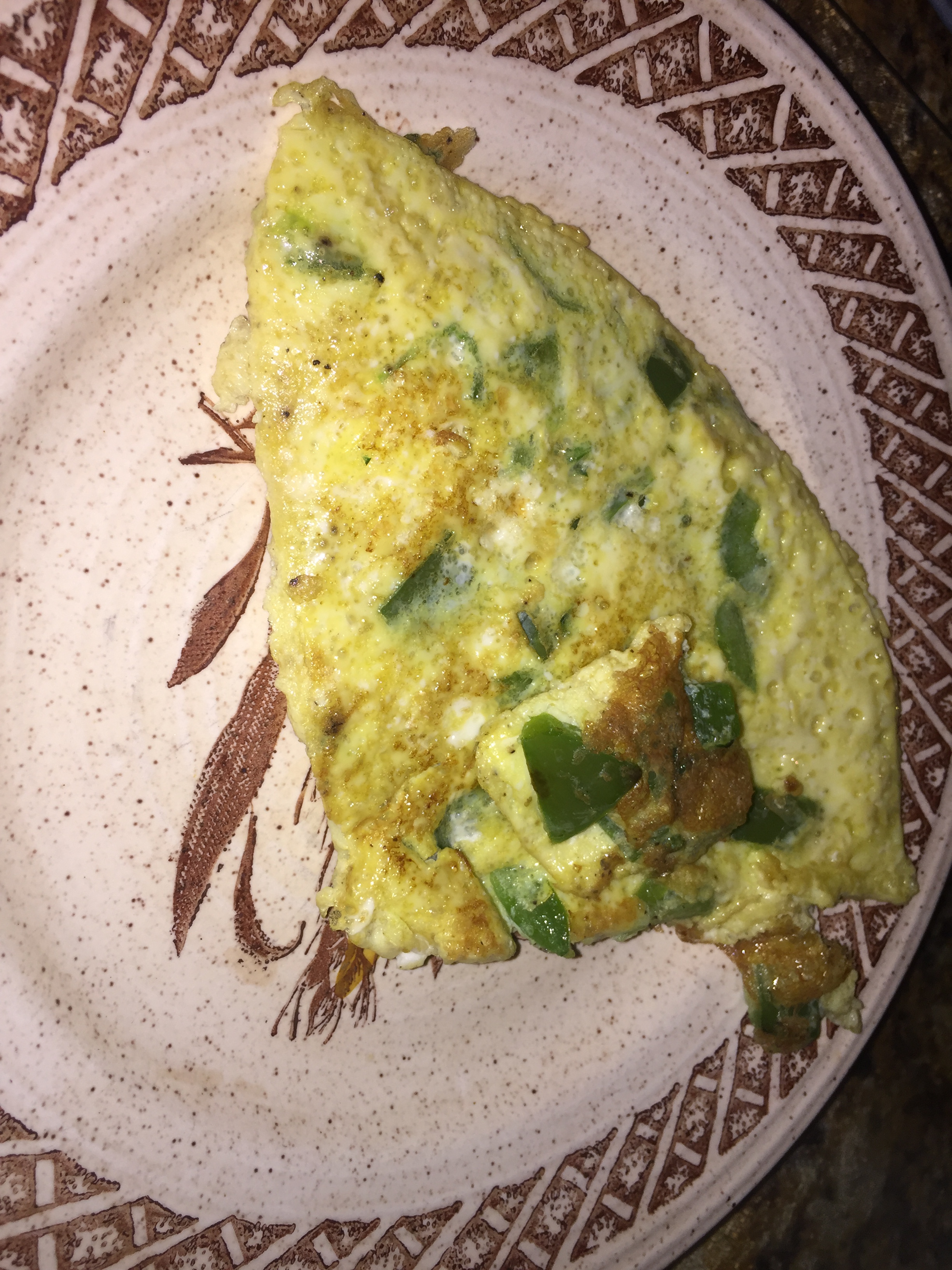 Pepper and spinach omelette.